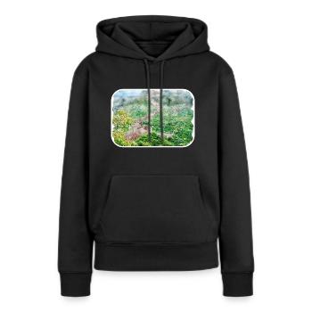 Illustration de l’esquisse à l’aquarelle de Pékin - Sweat à capuche Premium bio Femme - noir - Devant - Julia (174cm)