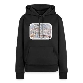 Illustration de l’esquisse à l’aquarelle de Pékin - Sweat à capuche Premium bio Femme - noir - Devant - Julia (174cm)