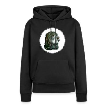 Katalanischer Schäferhund Aquarell Illustration - Frauen Premium Bio Hoodie - Schwarz - Vorne - Julia (174cm)