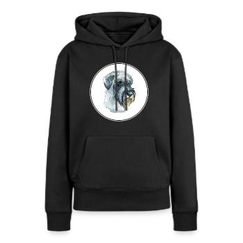 Mittelschnauze Standard Schnauzer Illustration de chien - Sweat à capuche Premium bio Femme - noir - Devant - Julia (174cm)