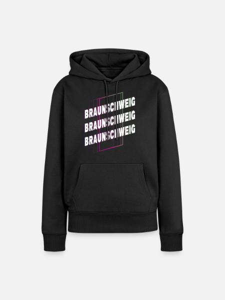 Braunschweig Deutschland Stadt Schrift Skyline - Frauen Premium Bio Hoodie - Schwarz