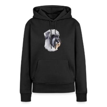 Mittelschnauze Standard Schnauzer Illustration de chien - Sweat à capuche Premium bio Femme - noir - Devant - Julia (174cm)