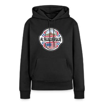 Albuquerque USA Flagge Reisesouvenir - Frauen Premium Bio Hoodie - Schwarz - Vorne - Julia (174cm)