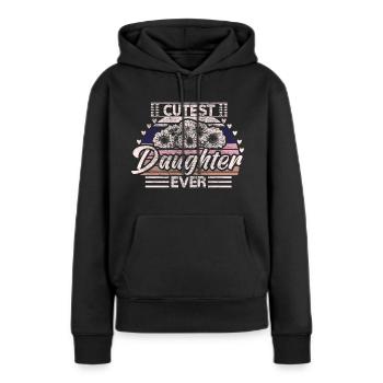 Fille de la famille Filles - Sweat à capuche Premium bio Femme - noir - Devant - Julia (174cm)