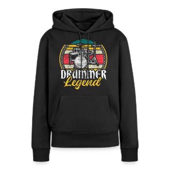 Drums Drumsticks Cadeau - Sweat à capuche Premium bio Femme - noir - Devant - Julia (174cm)