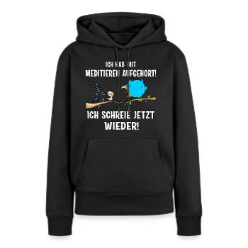 Ich schreie jetzt wieder - Frauen Premium Bio Hoodie - Schwarz - Vorne - Julia (174cm)