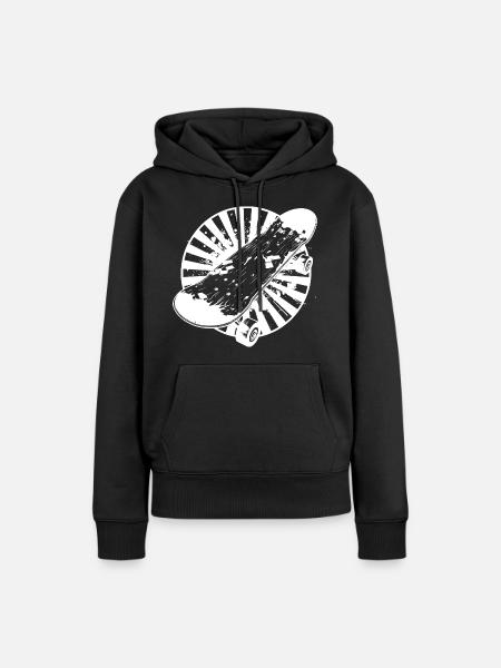 Skateboard Grafik - Frauen Premium Bio Hoodie - Schwarz