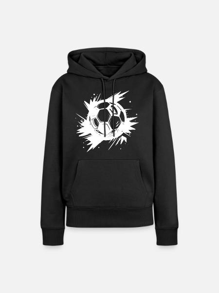 Fußball Streetart - Frauen Premium Bio Hoodie - Schwarz