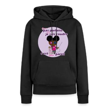 I'm not perfect but I know how to sew - Women’s Premium Organic Hoodie - black - Front - Julia (174cm)