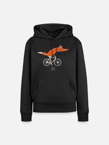 Schlauer Fahrradfahrer (b) - Frauen Premium Bio Hoodie - Schwarz