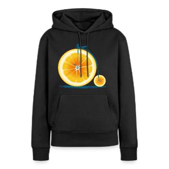 Orange vintage vieux vélo avec rétro cycle Cadre - Sweat à capuche Premium bio Femme - noir - Devant - Julia (174cm)