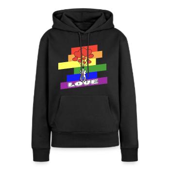 LGBT Gay Lesbienne Gay - Sweat à capuche Premium bio Femme - noir - Devant - Julia (174cm)