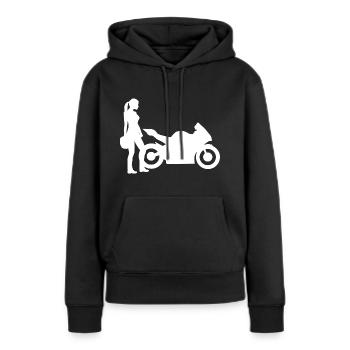 Motocycliste Supersporter Femme Dame moto - Sweat à capuche Premium bio Femme - noir - Devant - Julia (174cm)