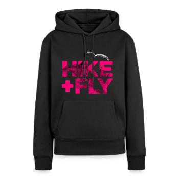Randonnée et vol Parapente magenta - Sweat à capuche Premium bio Femme - noir - Devant - Julia (174cm)