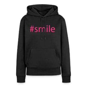 #smile - Sweat à capuche Premium bio Femme - noir - Devant - Julia (174cm)