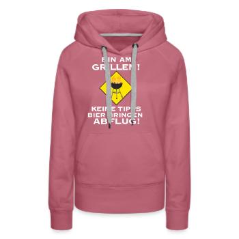 Grill Master - Women’s Premium Organic Hoodie - mauve - Front - Isabella (175cm)