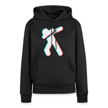 Tik Tok Filter Glitch 3D Dab Stickfigure red blue - Frauen Premium Bio Hoodie - Schwarz - Vorne - Julia (174cm)