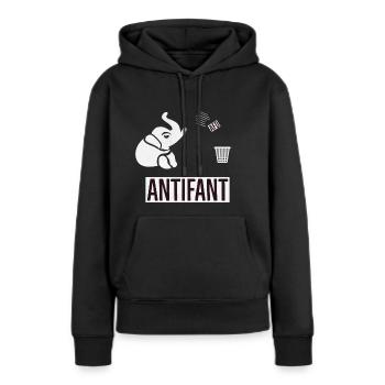 Antifant - Frauen Premium Bio Hoodie - Schwarz - Vorne - Julia (174cm)