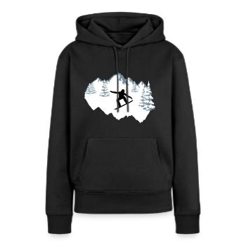 Snowboarder, Snowboard, Snowboard - Sweat à capuche Premium bio Femme - noir - Devant - Julia (174cm)