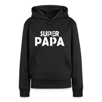 Super papa - Frauen Premium Bio Hoodie - Schwarz - Vorne - Julia (174cm)