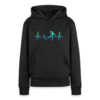 Handball Player Heartbeat Handball Training - Women’s Premium Organic Hoodie - black - Front - Julia (174cm)
