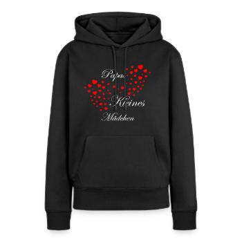 Papa Tochter Liebe Herz Spruch Geschenk - Frauen Premium Bio Hoodie - Schwarz - Vorne - Julia (174cm)
