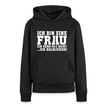 Frau Ehefrau Spruch Spass Positiv Geschenk - Women’s Premium Organic Hoodie - black - Front - Julia (174cm)