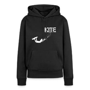 KITE FRAU GESCHENK - Frauen Premium Bio Hoodie - Schwarz - Vorne - Julia (174cm)