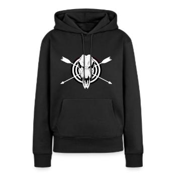 Bogenschießen Bogenschütze Motiv Shirt Bogen - Frauen Premium Bio Hoodie - Schwarz - Vorne - Julia (174cm)