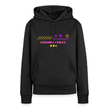 Loading Skills - Frauen Premium Bio Hoodie - Schwarz - Vorne - Julia (174cm)