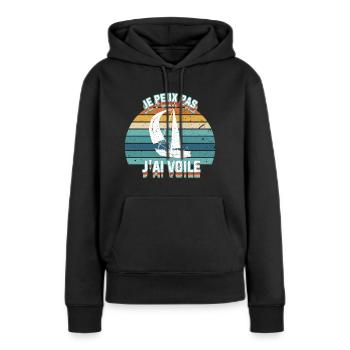 Je peux pas j'ai voile - Sweat à capuche Premium bio Femme - noir - Devant - Julia (174cm)