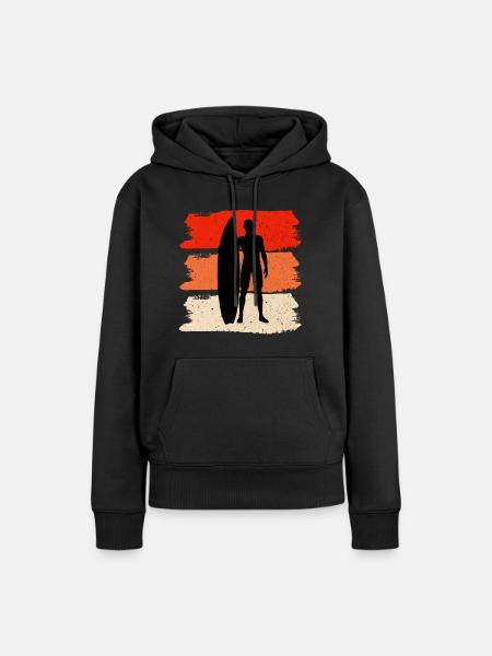 Surfing - Frauen Premium Bio Hoodie - Schwarz
