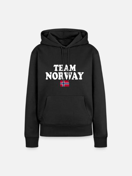 Team norway - Frauen Premium Bio Hoodie - Schwarz
