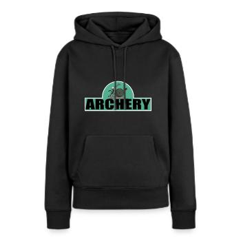 Tir à l’arc Archer Cartoon Funny Pictures - Sweat à capuche Premium bio Femme - noir - Devant - Julia (174cm)