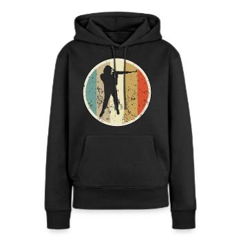 Sportschützin mit Gewehr Langwaffe - Frauen Premium Bio Hoodie - Schwarz - Vorne - Julia (174cm)