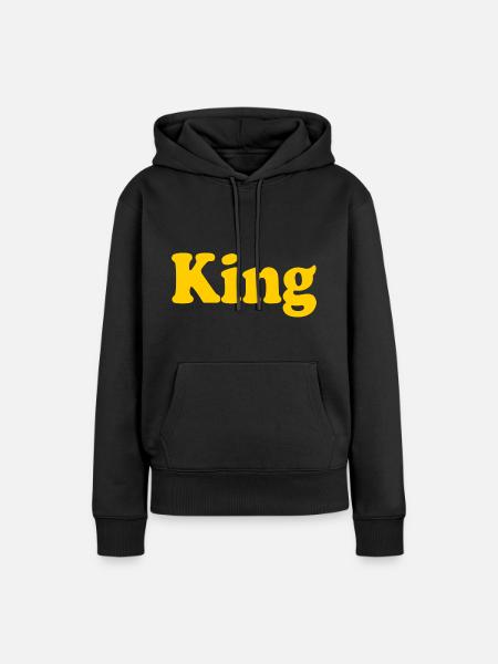King - Frauen Premium Bio Hoodie - Schwarz
