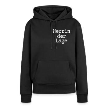 Herrin der Lage - Frauen Premium Bio Hoodie - Schwarz - Vorne - Julia (174cm)