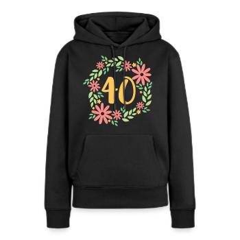 40. Geburtstag - Frauen Premium Bio Hoodie - Schwarz - Vorne - Julia (174cm)