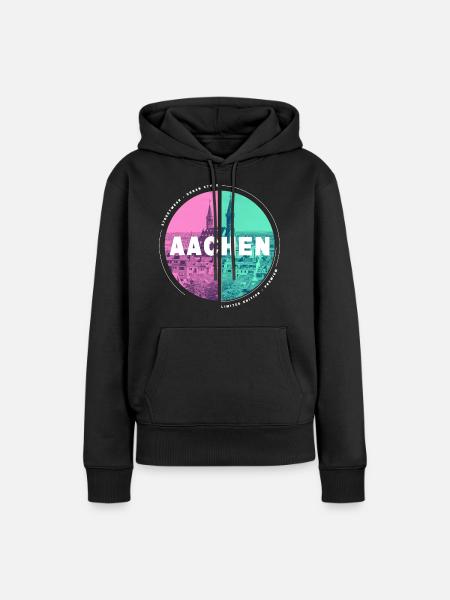Aachen Deutschland Stadt Skyline Heimat Liebe - Frauen Premium Bio Hoodie - Schwarz