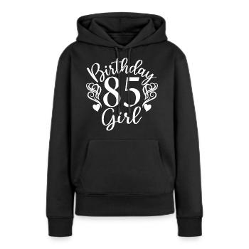 85e anniversaire Femmes Son anniversaire Fille 85 ans - Sweat à capuche Premium bio Femme - noir - Devant - Julia (174cm)