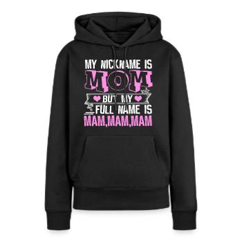 Maman - Sweat à capuche Premium bio Femme - noir - Devant - Julia (174cm)