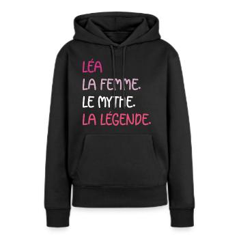 La femme le mythe léa - Sweat à capuche Premium bio Femme - noir - Devant - Julia (174cm)