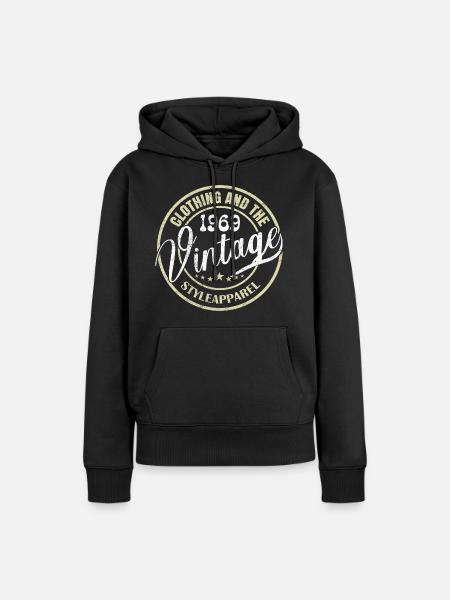 Vintage 1969 Cadeau Anniversaire 1969 Rétro 1969 - Dame Premium hoodie, økologisk bomuld - sort