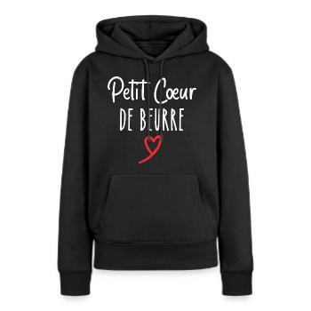 kleines Herz aus Butter - Frauen Premium Bio Hoodie - Schwarz - Vorne - Julia (174cm)