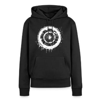 Dartscheibe Streetart - Frauen Premium Bio Hoodie - Schwarz - Vorne - Julia (174cm)