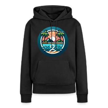 Palm Island coloré Offliner - Sweat à capuche Premium bio Femme - noir - Devant - Julia (174cm)