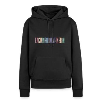 geprüfte Fachinformatikerin - buntes Design - Frauen Premium Bio Hoodie - Schwarz - Vorne - Julia (174cm)