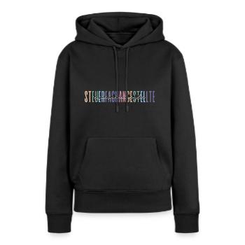 examinierte Steuerfachangestellte - buntes Design - Frauen Premium Bio Hoodie - Schwarz - Vorne - Julia (174cm)