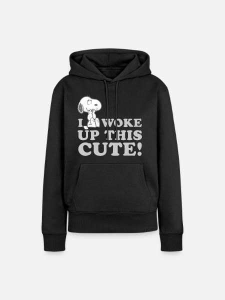 Peanuts Snoopy I Woke Up This Cute - Women’s Premium Organic Hoodie - black