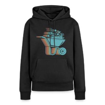 jardin, jardinier amateur, fleuriste, jardinier, jardinier - Sweat à capuche Premium bio Femme - noir - Devant - Julia (174cm)